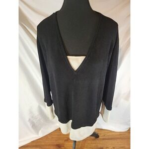 Duna Handloomed In California Cream & Black Sweater Size Large